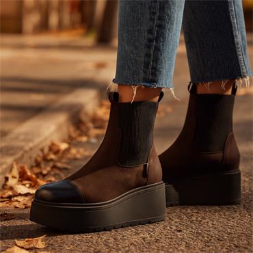 Marco Moreo Vale Stretch Toe Cap Boot - Brown Suede